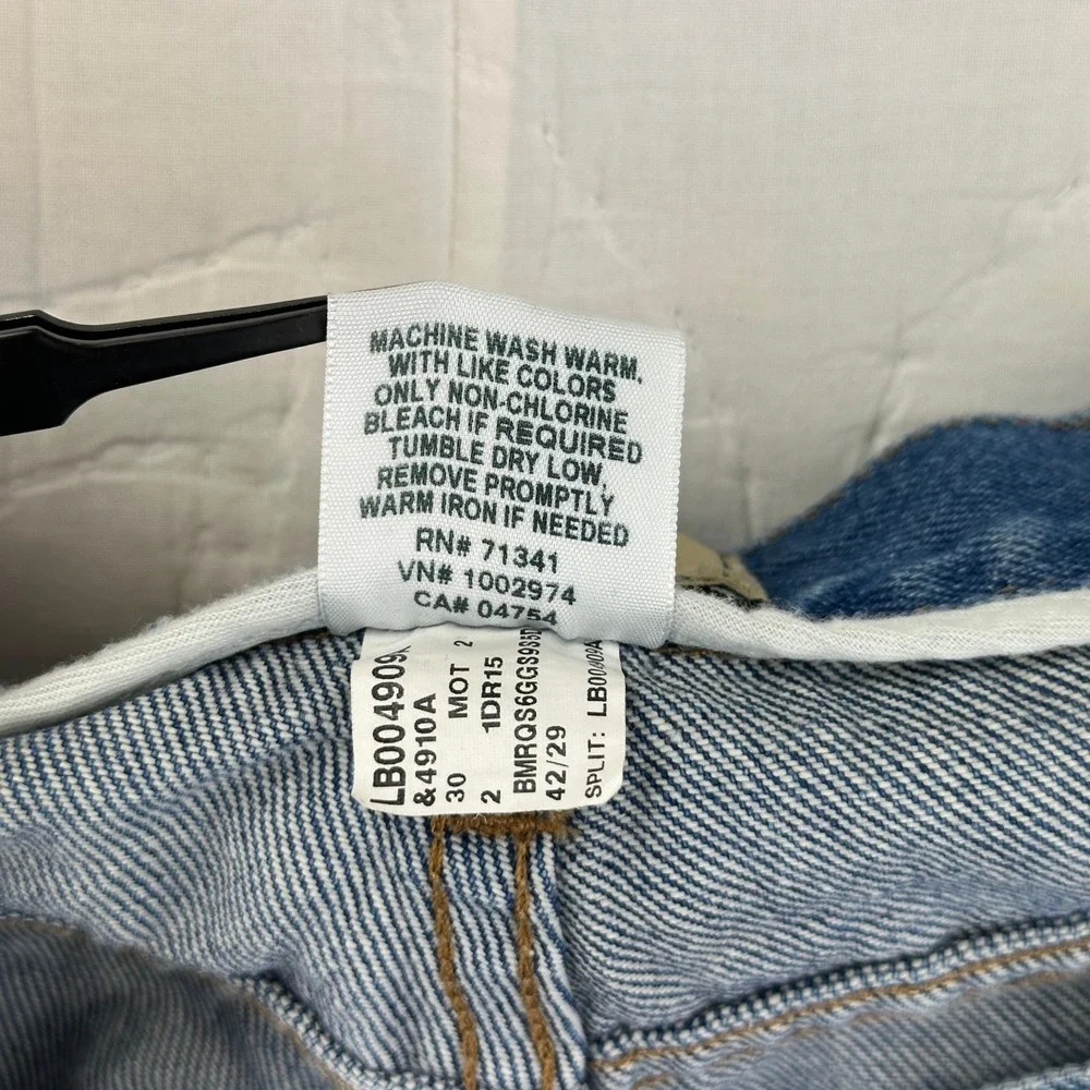LL‎ Bean Jeans Mens Comfort Waist Straight 42x29 Blue Denim VTG Cotton 250265